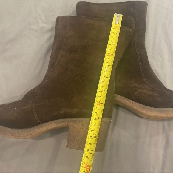 Bama Lams Echtes Lammfell Brown Suede With Sheepskin Lining Sz 9 Boot Zipper Vtg - Picture 5 of 12